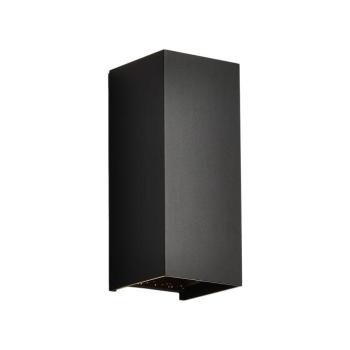 V-TAC kültéri, kétirányú szögletes 10W fekete fali LED lámpa, CCT - SKU 24346 kép