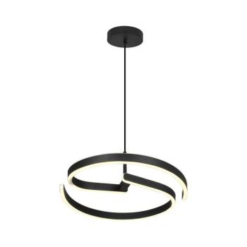 V-TAC S-alakú 25W LED csillár, 400x60mm, természetes fehér, homokfekete házzal - SKU 24289 kép
