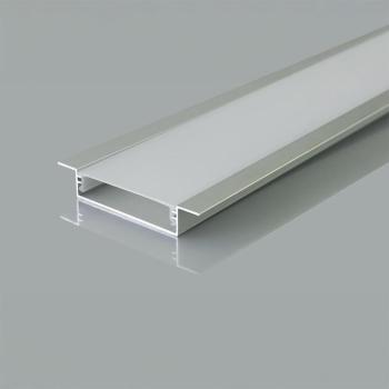 V-TAC süllyeszthető alumínium LED szalag profil fehér fedlappal 55x10mm, 2m hosszú - SKU 24101 kép