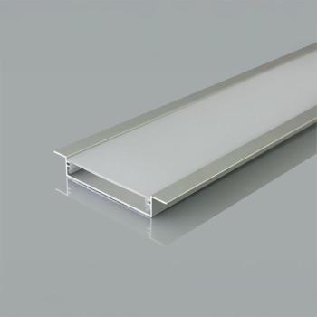 V-TAC süllyeszthető alumínium LED szalag profil fehér fedlappal 65x10mm, 2m hosszú - SKU 24103 kép
