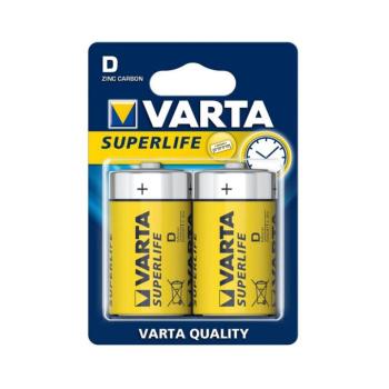 Varta 2020 - 2 db cink-szén elem SUPERLIFE D 1,5V 2020101412