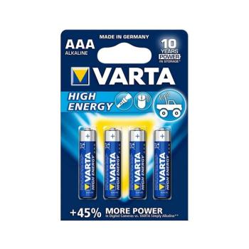 Varta 4903 - 4 db Alkáli elem HIGH ENERGY AAA 1,5V 4903121414 kép