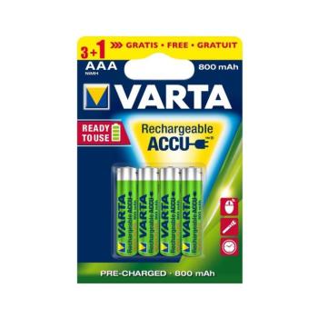 Varta 5670 - 3+1 db tölthető elem ACCU AAA Ni-MH/800mAh/1,2V 56703101494 kép
