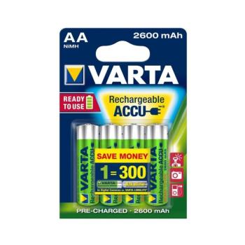 Varta 5716 - 4 db újratölthető AA NiMH akkumulátor 2600mAh 1,2V 5716101404 kép