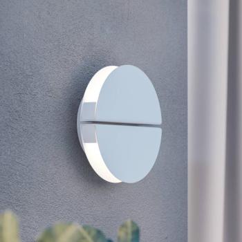 Vascella LED kültéri falilámpa, fehér, Ø 18 cm, fém kép