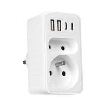 Vayox 2 aljzatos elosztó + 2xUSB-C + 2xUSB-A BX15292