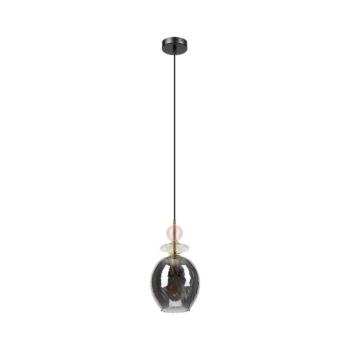 VELLO kábeles függőlámpa 1xE27/15W/230V fekete/füstös rózsaszín/bézs/fekete LM-1.308/ROSE