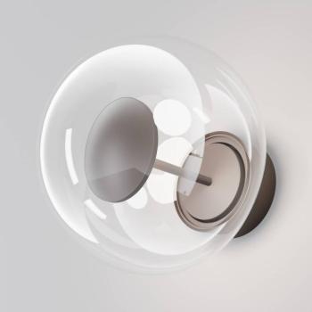 Velora LED kültéri fali világítás, barna/átlátszó, Ø 20 cm, üveg, IP54 kép