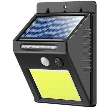 VERK 01391 Napelemes kültéri lámpa, 48 COB LED, mozgásérzékelős kép