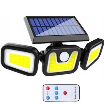 VERK 12282 Napelemes lámpa, mozgásérzékelős, 103 COB LED, IP67, 2400 mAh kép