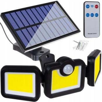VERK 12324 Napelemes lámpa, mozgásérzékelős, 171 COB LED kép