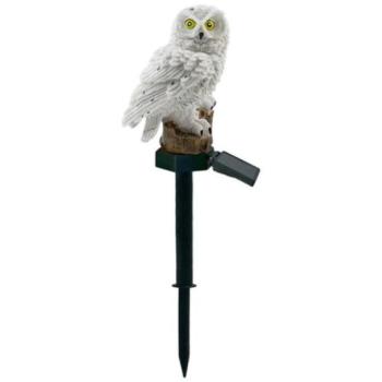 Verk 12390 kerti napelemes lámpa, bagoly, IP65, 43 cm, melegfehér kép