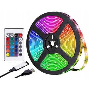 Verk 12438 RGB LED szalag, 5 m, távirányítóval, Bluetooth, USB kép