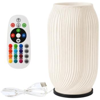 Verk 12449 Dekorativní LED RGB váza s osvětlením 2 v 1, dálkové ovládání, bílá kép