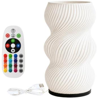 Verk 12450 Dekorativní LED RGB váza s osvětlením 2 v 1, dálkové ovládání, bílá kép