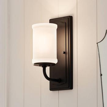 Vetivene fali lámpa, fekete, magasság 31 cm, fém, IP44, G9-LED kép
