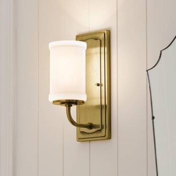 Vetivene fali lámpa, sárgaréz, magasság 31 cm, fém, IP44, G9-LED kép