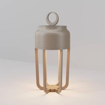 Vetra LED tölthető asztali világítás, bézs, magasság 22 cm, fém, IP54,