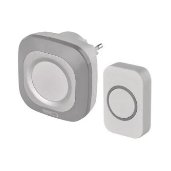 Vezeték nélküli csengő konnektorba 230V + 1xCR2032 IP44 szürke P5733S kép