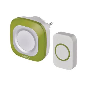 Vezeték nélküli csengő konnektorba 230V + 1xCR2032 IP44 zöld P5733G kép