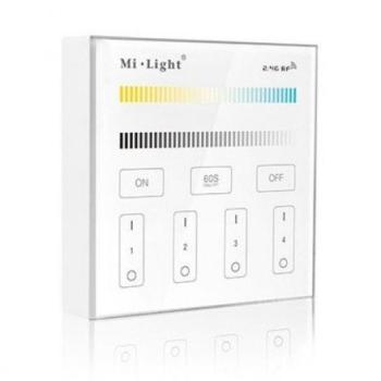 Vezeték nélküli , elemes, fali , érintős , vezérlőpult, CCT fényforráshoz, 4 zónás , Miboxer (Mi-Light) , B2 kép