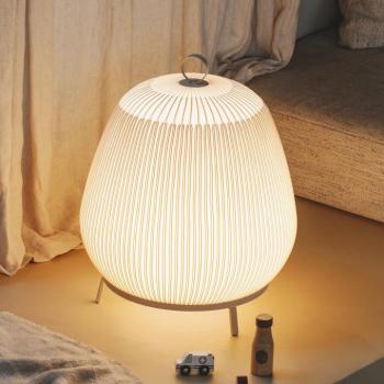 Vibia LED álló lámpa KNIT, 55 x 45 cm, bézs, textil