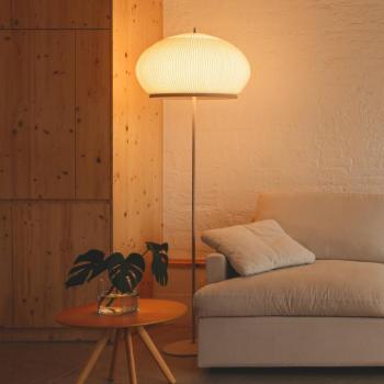 Vibia LED álló világítás KNIT, 195 x 65 cm, bézs textil/fém kép