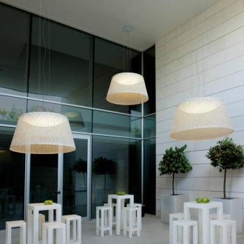 Vibia LED kültéri függesztett lámpa WIND, bézs, 64 x 120 cm, 927 kép