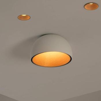 Vibia LED mennyezeti világítás DUO, fehér, magasság 19 cm, tölgyfa kép