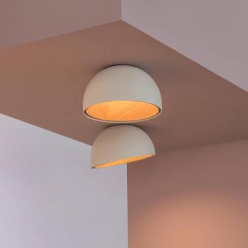 Vibia LED mennyezeti világítás DUO, fehér, magasság 23 cm, tölgyfa