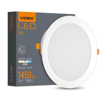 Videx 18 W-os süllyesztett natúr fehér kör alakú LED-es mennyezetlámpa kép