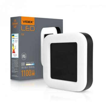 Videx Art 15 W-os 190x190 mm négyzet alakú natúr fehér fekete mennyezeti lámpa IP65-ös védettségű kép