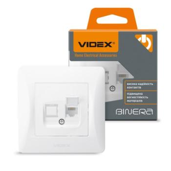 Videx Binera CAT3 fehér színű fali telefoncsatlakozó aljzat (20/120) kép
