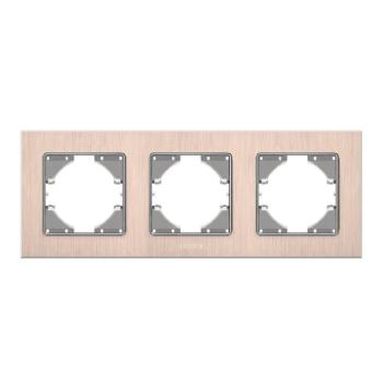 Videx Binera rosegold színű alumínium hármas vízszintes keret (6/48) kép
