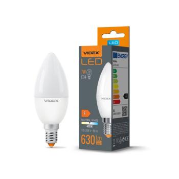 Videx C37 LED izzó 7 W-os natúr fehér E14-es foglalattal kép