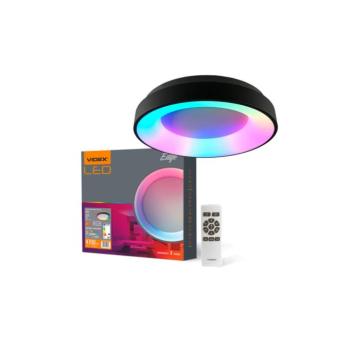 Videx EDGE 72 W-os RGB fekete távirányítós mennyezeti lámpa kép