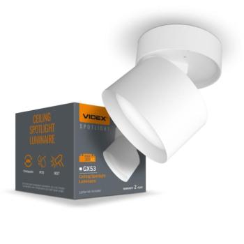 Videx fehér állítható mennyezeti lámpa keret GX53-as foglalattal kép