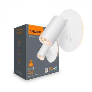 Videx G10-es foglalatú fehér fali lámpa kapcsolóval kép