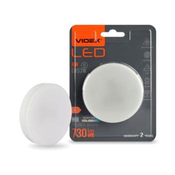 Videx GX53-as foglalatú 8W meleg fehér izzó kép
