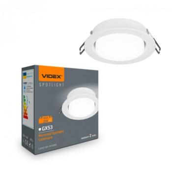 Videx kerek fehér spot keret GX53-as foglalattal IP20-as védettséggel kép