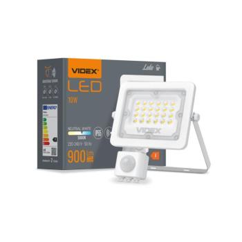 Videx Luka 10 W-os mozgásérzékelős natúrfehér LED reflektor kép