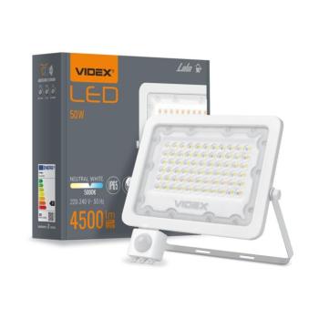 Videx Luka 50 W-os mozgásérzékelős natúrfehér LED reflektor kép
