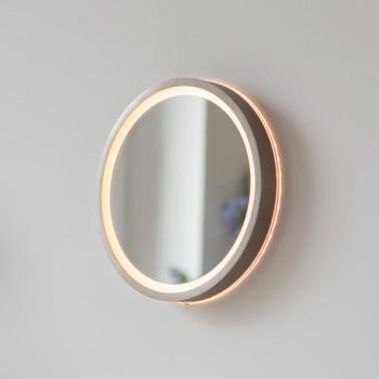 VIDRO LED fali tükör, bronz, Ø 26 cm, powerbank, kapcsoló kép