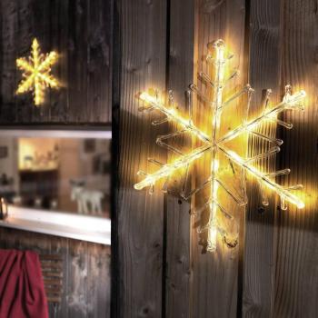 Világító LED hópehely, meleg fehér 40cm kép