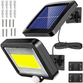 Vízálló 100 LED-es napelemes mozgásérzékelős udvari lámpa (BBL) kép