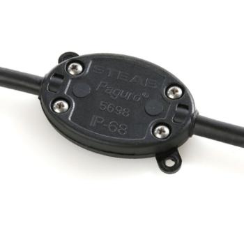 Vízmentes kötődoboz kábeltartóval , szilikon GÉLLEL , 3 x 2.5 mm² sorkapoccsal , kültéri , IP68 , STEAB Paguro Micro , 5698 kép