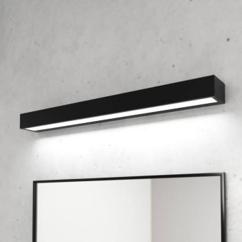 Vola LED fürdőszobai fali lámpa, IP44, fekete, 4000 K, szélesség 60 cm