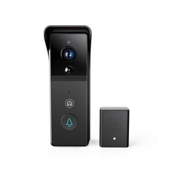 WIFICDP21BK - Videócsengő mozgásérzékelővel, 4400 mAh, Full HD 1296p, IP44, Wi-Fi, Tuya-kompatibilis WIFICDP21BK