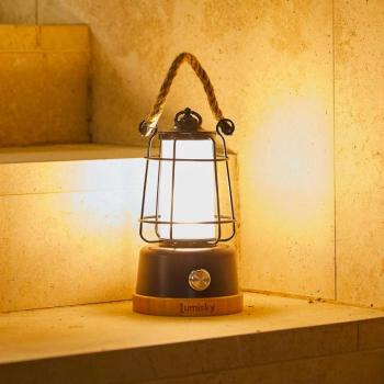 WILDY LED tölthető asztali lámpa, fekete/barna, magasság 23 cm, fém kép