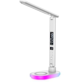 WILIT UL-U20 LED asztali lámpa, vezeték nélküli töltés, 10 W, RGB base kép